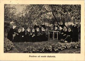 Liptószentmiklós, Liptovsky Mikulás; Pozdrav od sestár diakonis / nunnery garden (10.5 × 14.5 cm)