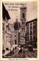 Firenze, Florence; Piazza del Duomo, Ristorante Luca San Ruffillo / square, restuarant, tram (EK)