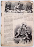 1888 Vasárnapi Újság hiányos évfolyam egybekötve fedőlap nélkül, 38x26cm, pp.:23-440