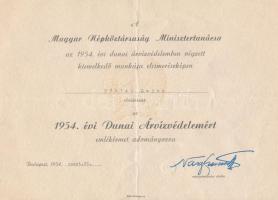 1954. "Dunai Árvízvédelemért" emlékérem adományozói okiarata + 1955. "Emléklap" a Pártbizottság köszönete a szocialista vasút megvalósításáért + 1971. "MÁV törzsgárda arany fokozat" viselésére jogosító igazolvány T:I,III