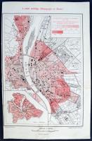 cca 1901 Budapesti statisztikai térképek, 5db,különböző méretben és minőségben,  27x18cm, 26x35cm