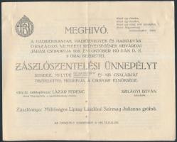 1938 Meghívó kisvárdai zászlószentelési ünnepségre 4p. Programmal