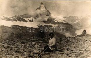 Gornergrat in Zermatt, Matterhorn, hiker, photo