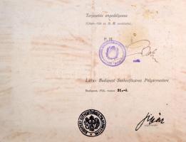 1926 Az Országos Magyar Diáknyomorenyhítő által kiadott emléklap (Stempel S. Gyula zombori kőfaragó ...