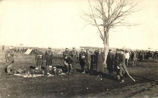 1924 Sidi Bel Abbés; French General Léon de Lamothe inspecting his soldiers, World War I, photo (small tear)