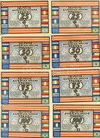 Német Birodalom 1923. "Deutsche Amerika-Woche" látványos szükségpénz sor 25Pf (2klf), 50Pf (2klf), 75Pf (2klf), 100Pf (2klf) összesen 8 klf db T:I