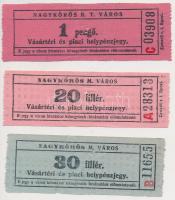 ~1930-1940. 20f + 30f + 1P "Nagykőrös M. Város - Vásártéri és piaci helypénzjegy" T:III