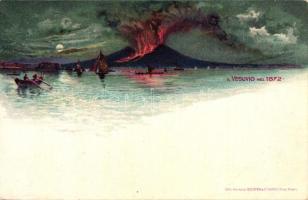 Naples, Napoli; Vesuvio nel 1872 / eruption of Vesuvius, Richter & Co. litho