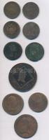 10db-os vegyes krajcár tétel, főleg magyar verdejelűek, közte 1800S 1kr Cu, 1812B 3kr Cu, 1816B 1kr ...