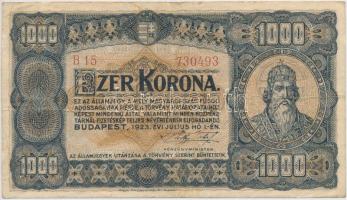 1923. 1000K "Magyar Pénzjegynyomda Rt. Budapest" T:III