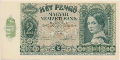 1940. 2P T:I- hajtatlan Hungary 1940. 2 Pengő C:AU unfolded Adamo P2