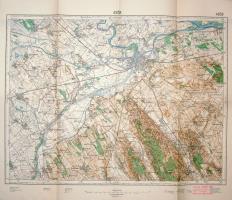 Győr és környéke kiváló állípotú katonai térkép 50x50 cm