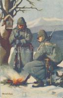 6 db RÉGI katonai motívumlap / 6 old military motive cards