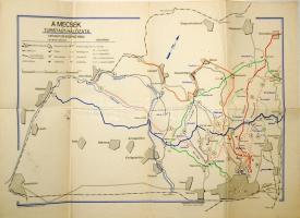 cca 1940 Mecsek turistatérkép 30x40 cm