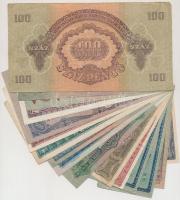 18db vegyes magyar korona, pengő, forint bankjegy, közte 1965. 20Ft, 1998. 200Ft T:I-III