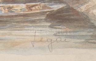 Olvashatatlan jelzéssel: Szajnai látkép. Nyomat, üvegezett keretben, 33x40 cm