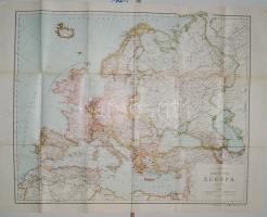 cca 1910 Nagyalakú színes Európa térkép 90x100 cm