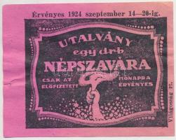 1924. szeptember 14-20. "Utalvány egy darab Népszavára" T:III