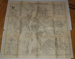 cca 1910 Budapest és környéke nagyalakú térkép 90x120