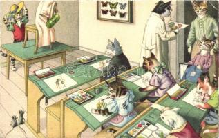 Cat school, Max Künzli No. 4758. (EK)