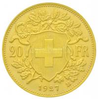 Svájc 1927B 20Fr Au "Helvetia" Bern (6.47g/0.900) T:2 
Switzerland 1927B 20 Francs Au &qu...