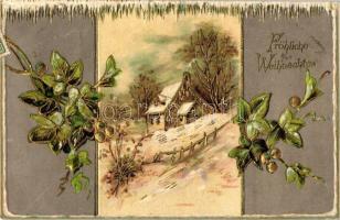 Christmas, floral Emb. litho (EK)