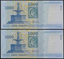 2009. 1000Ft "DA" (2x) sorszámkövetők T:I