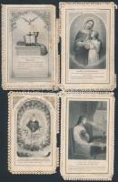 cca 1910-20 Csipkeszélű szentképek, hibásak, különböző méretben és minőségben,6db, cca 12x8cm