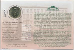 2003. 20Ft "Deák Ferenc" elsőnapi veret számozott emléklapon T:1