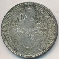 1938. 2P Ag "Madonna" T:2- patina