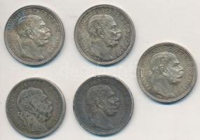 1894-1916. 1K "Ferenc József" (5x) T:1-,2,3