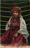 Scenes et Types, Ouled-Nail folklore, smoking lady (b)