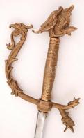 Dísz vívótőr, sárkányfejes réz markolattal, pengehossz: 74 cm, teljes hossz: 91,5 cm