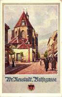 Wiener Neustadt, Bahngasse; Deutscher Schulverein Karte No. 581, German art postcard, s: Rud. Schmidt (fl)