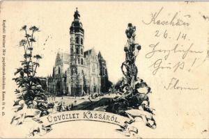 1898 Kassa, Kosice; székesegyház; kapható Breitner Mórnál / cathedral, floral (EK)