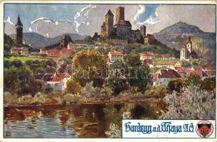 Hardegg an der Thaya, castle, Deutscher Schulverein Karte No. 704, German art postcard, s: AR (EK)