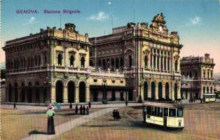 Genova, Stazione Brignole / railway station, trams