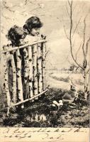 Easter, children watching the rabbit (EK)