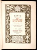 Dante Alighieri - Karl Witte: Die göttliche Komödie. Berlin, 1938. Askanischer Verlag. Kiadói díszes...