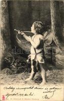 Child dressed as Cupid, with bow, M. Glückstadt & Münden No. 10897 (pinhole)