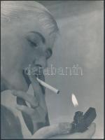 cca 1965 Kalocsai Rudolf: Játék a tűzzel, feliratozott vintage fotóművészeti alkotás, 24x18 cm