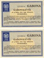 1931. Gabonalevél 150P (2x) egymásutáni sorszámokkal klf T:I