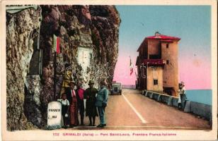 Grimaldi, Pont Saint-Louis, Frontiere Franco-Italienne / bridge, French-Italian broder, automobile (fa)