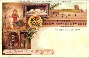 Rome, Roma; Catacombe di San Callisto, Via Appia, litho s: R. Carvi