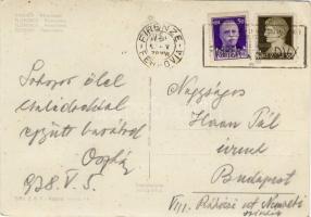 Beregi Oszkár színész üdvözlő sorai képeslapon