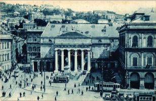 Genova, Piazza de Ferrari, Teatro Carlo Felice, Monumento a Garibaldi / square, theatre, monument, trams