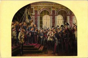'Kaiserproklamation zu Versailles' / Proclamation of the German Empire 1871, Julius Bard No. 466, s: Georg Bleibtreu, A Német Császár megkoronázása 1871-ben, Julius Bard No. 466, s: Georg Bleibtreu