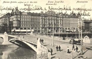 Vienna, Wien I. Marien-Brücke, Franz Josef-Kai, Morzinplatz / bridge, quay, square (EK)