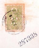 1930 Pataky Sándor gyógyszerész (Őrangyal gyógyszertár, Derecske) kézzel írt munkaviszony-igazolása,...