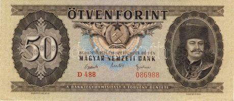 1951. 50Ft T:II+ Láthatóan enyhén meghajtva, de törve nem!